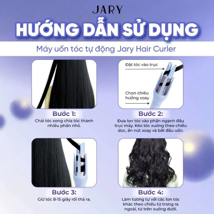 MÁY UỐN TÓC TỰ ĐỘNG JARY HAIR CURLER - TONE XANH TÍM – Jary Việt Nam MÁY UỐN TÓC TỰ ĐỘNG JARY HAIR CURLER - TONE XANH TÍM – Jary Việt Nam