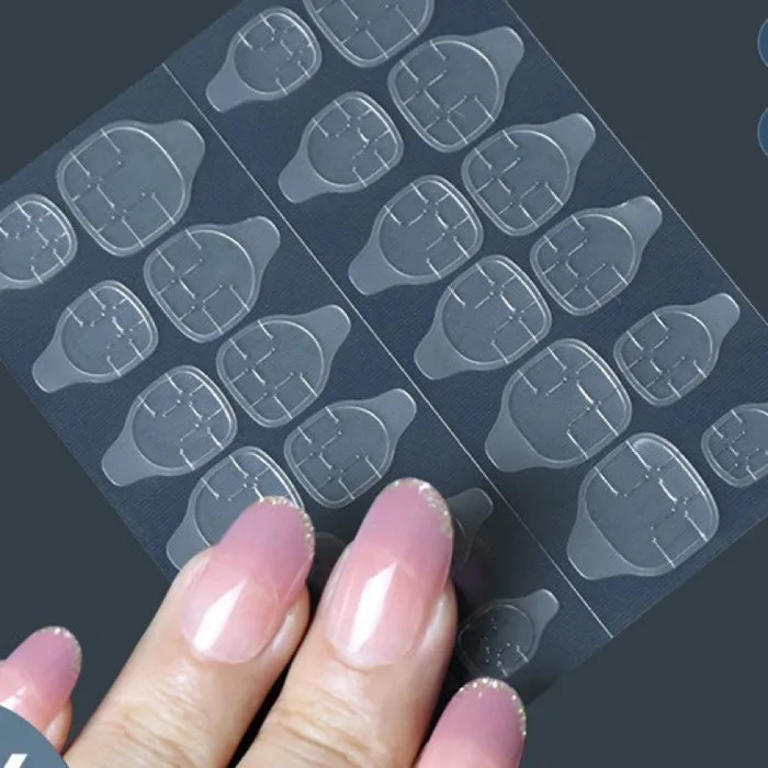 Miếng keo dán móng giả bằng silicon trong suốt, loại 12 miếng dán