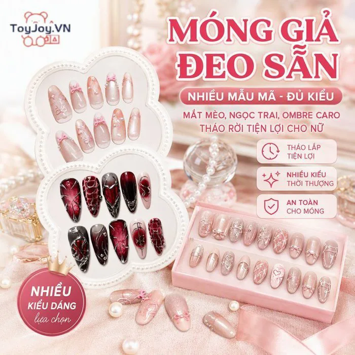 Móng Tay Giả Mắt Mèo Đeo Sẵn Tái Sử Dụng Dáng Hạnh Nhân Dài Vừa Ombre Caro  Nơ Tim | Shopee Việt Nam