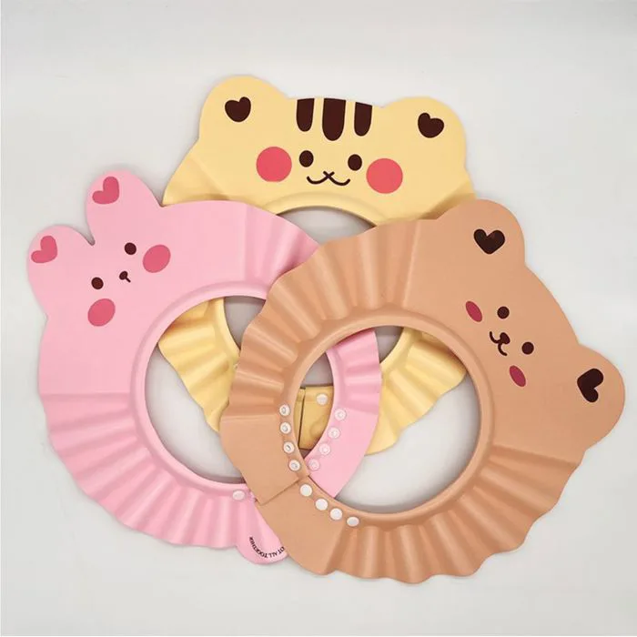 Mũ gội đầu cho bé chắn nước thỏ hồng