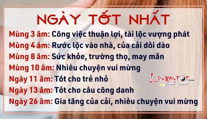 Cắt tóc ngày nào tốt? Xem ngày cắt tóc cho cả người lớn và trẻ em