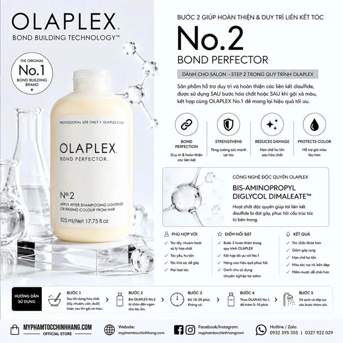 Bộ phục hồi tóc chuyên sâu Olaplex No.1 & No.2 dung tích 525ml SALON KIT
