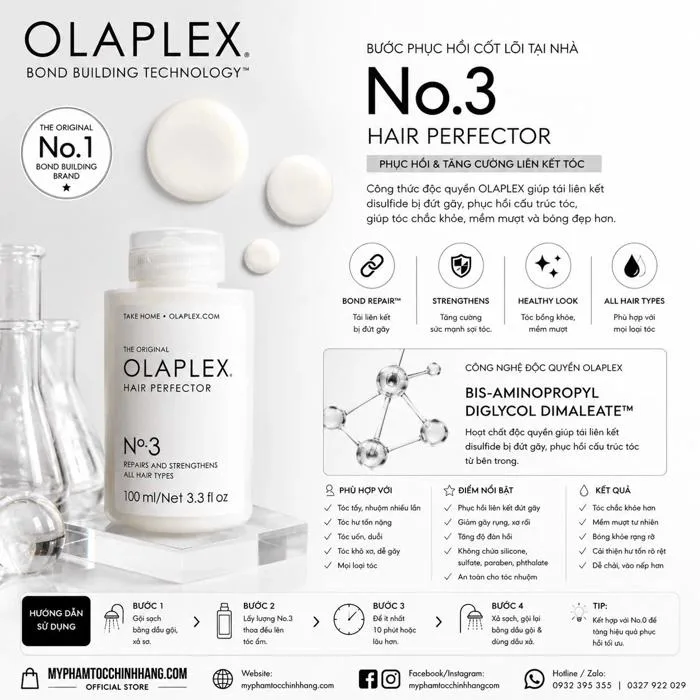 Kem ủ phục hồi tóc chuyên sâu Olaplex số 3 (Olaplex No.3 Hair Perfector)  20ml 100ml