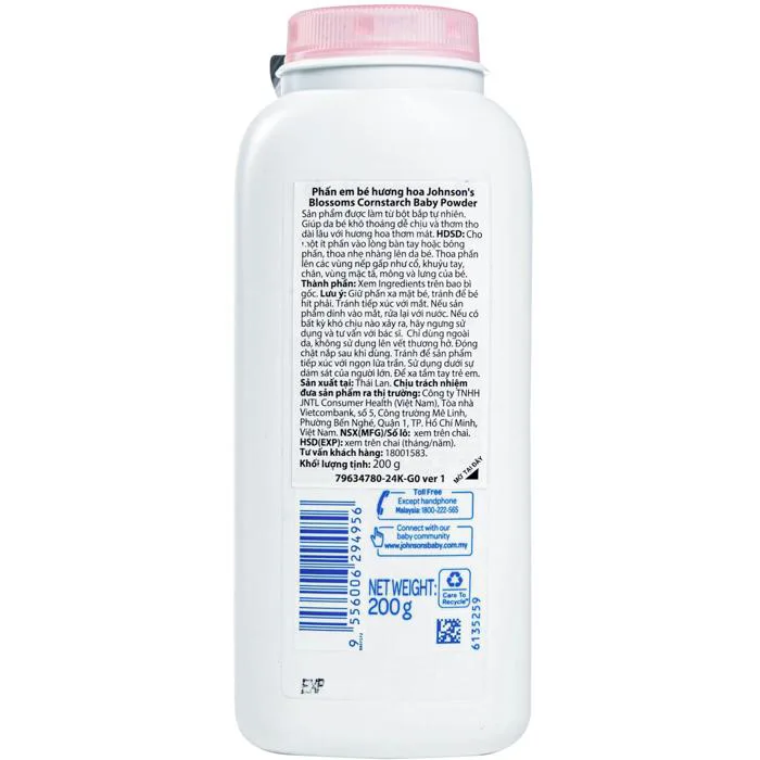 Phấn rôm thơm Johnson's Baby Powder cho em bé (200g)