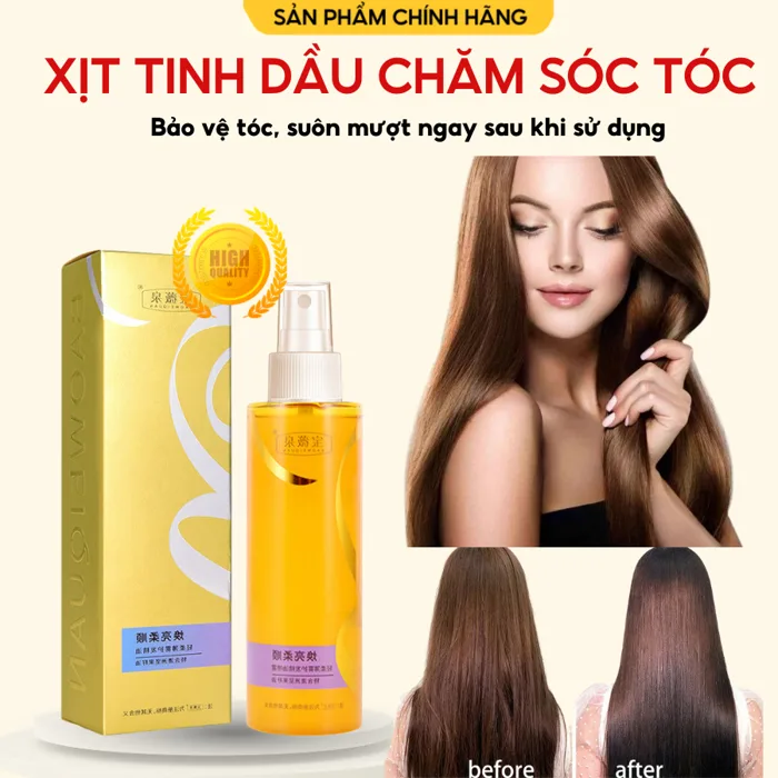 Xịt Tinh Dầu Dưỡng Tóc Phục Hồi Tóc Hư Tổn, Serum Phục Hồi Dưỡng Tóc Uốn,  Nhuộm,Hư Tổn Khô Xơ