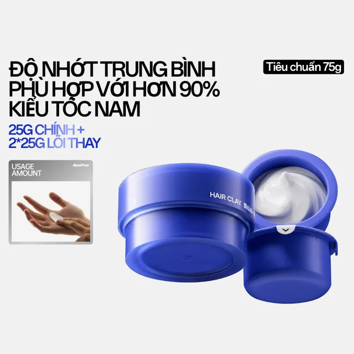 ApexFlow Bộ 3 Sáp Vuốt Tóc Nam - Đất Sét Giữ Nếp Lì, Sáp Gốc Nước Bóng Tự  Nhiên, Pomade Dễ Gội Sạch