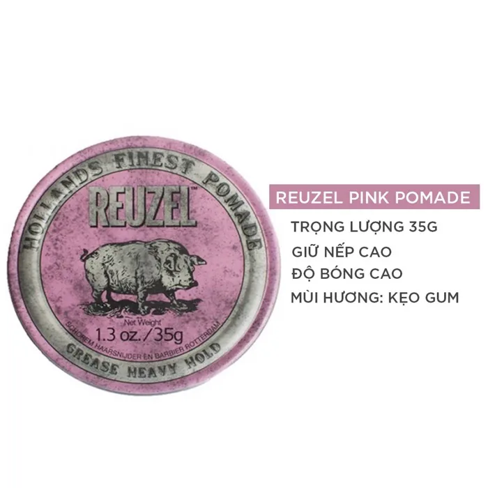Sáp Vuốt Tóc Reuzel Pink Pomade | 100% Chính Hãng