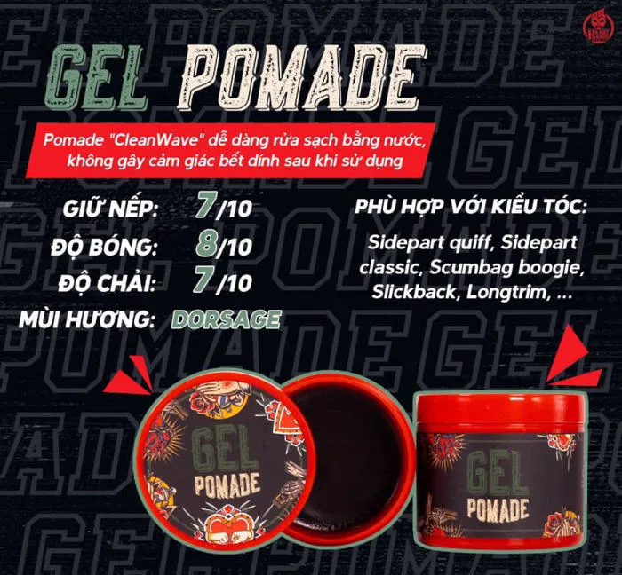 7+ Gel Pomade vuốt tóc không thể thiếu của phái mạnh