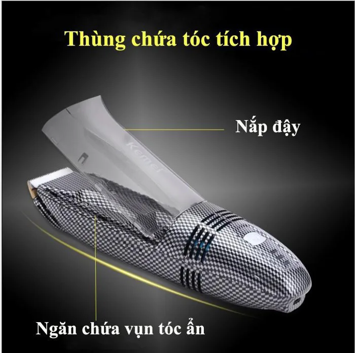 Tông đơ cắt tóc an toàn cho bé Kemei KM-77( hút bụi tóc tự động) - Đồ chơi trẻ  em | Giường cũi trẻ em