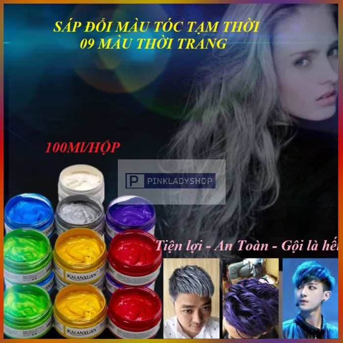 Sáp Nhuộm Tóc Kalanxuan Đổi Mầu Tóc Tạm Thời 09 Mầu Chọn Lựa 100Ml/Hộp