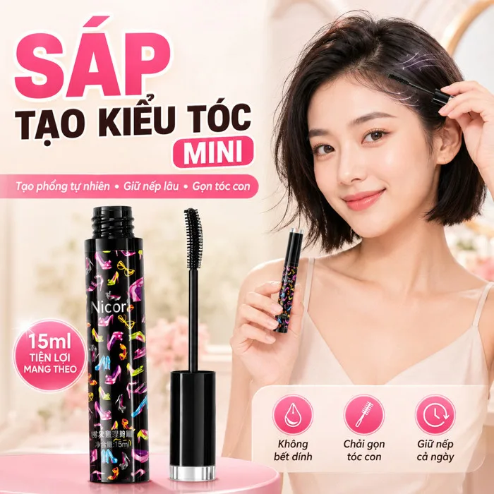 🔥Sáp tạo kiểu tóc mini | Tạo độ phồng tự nhiên cho tóc ngắn rối | Điều trị tạo kiểu và làm mượt tóc | Shopee Việt Nam