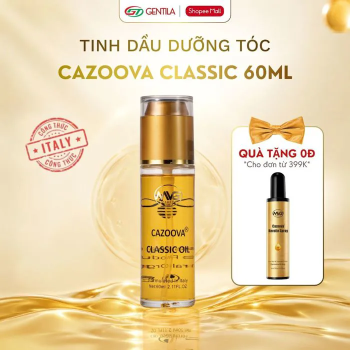 Serum dưỡng tóc bóng mượt giữ nếp dành cho tóc khô xơ, không bết dính  Cazoova classic 60ml