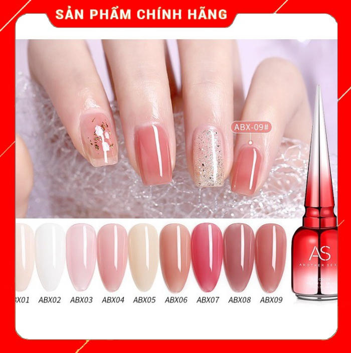 Sơn Gel AS Màu Đẹp Giá Tốt ] Sơn móng tay gel thạch AS tone hồng nude