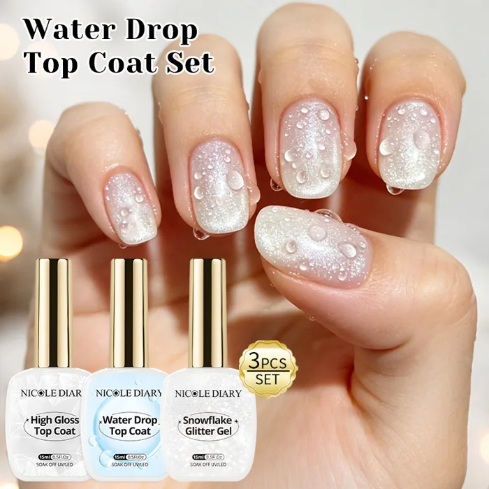 Mùa hè Mới Thả Gel Top Coat Trong Suốt Đa Năng Giọt Nước Gel Sơn Móng Tay  Có Độ Bóng Cao Top Coat 3D Trong Suốt Nước Giọt Hiệu Ứng