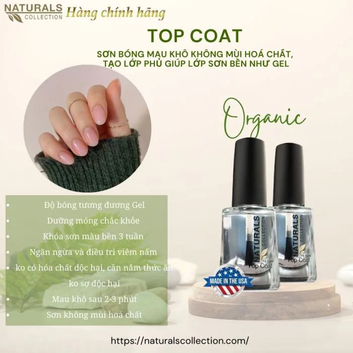 Sơn bóng top coat giúp cố định màu lâu bền suốt 3 tuần USA NATURALS  COLLECTION sử dụng được cho mẹ bầu và trẻ em - 7.5ml | Lazada Việt Nam