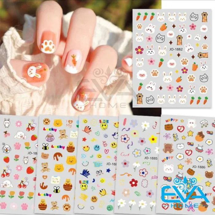 Sticker Dán Móng Tay 3D Dạng Decal Dán Móng Chống Nước Joyful Nails Hoạ Tiết Line Emoji Nhiều Mẫu JO1881 - JO1886 | Lazada Việt Nam