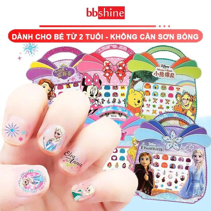 Dán móng tay 3D cao cấp cho bé BBShine, Set miếng dán móng tay cho bé từ 2 tuổi họa tiết hoạt hình nhiều màu sắc tươi sáng – J063 | BBShine -