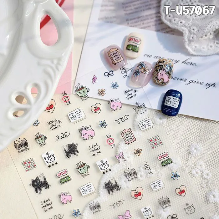 Miếng Dán Trang Trí Móng TENSOR 5D Sticker Nail Cao Cấp Hoạt Hình – THẾ GIỚI SKINFOOD