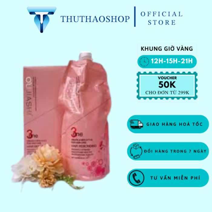 Thuốc ép side tóc nam(nữ) . Thuốc duỗi tóc Hoa anh đào Oujiashi 3 in 1  1000ml Hướng Dẫn Sử Dụng Thuốc Ép Side Tóc Thời Gian Lưu Thuốc Từ 5-15 Phút  -