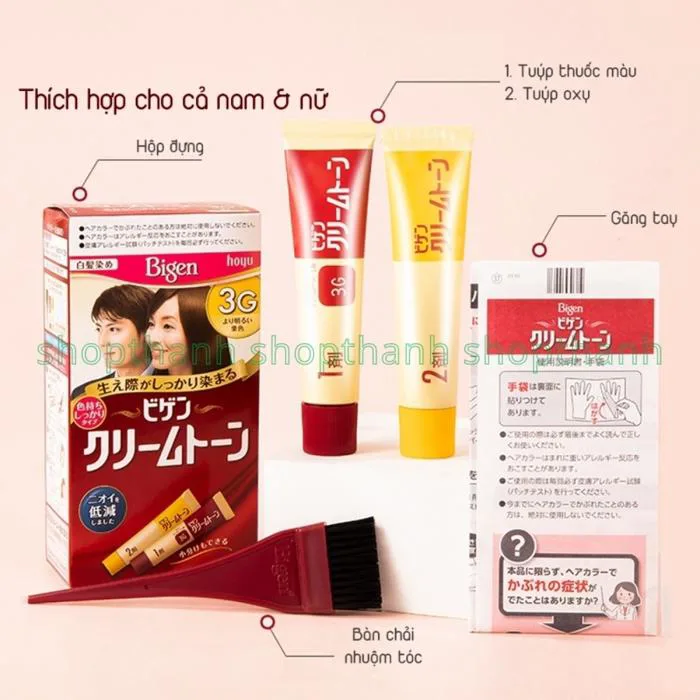 Nhuộm Tóc Phủ Bạc Dạng Kem Bigen Cream Color Nhật Bản – Che Phủ Tóc Bạc Tự