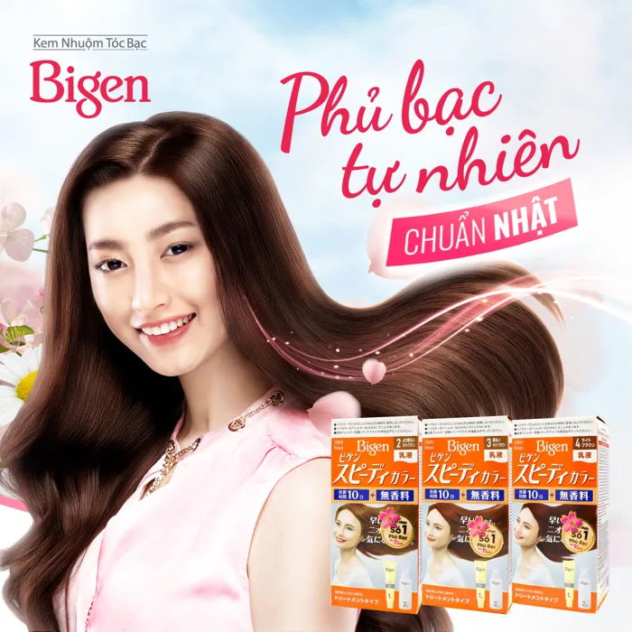 Kem Nhuộm Tóc Phủ Bạc Bigen #2 Màu Nâu Sáng 80g