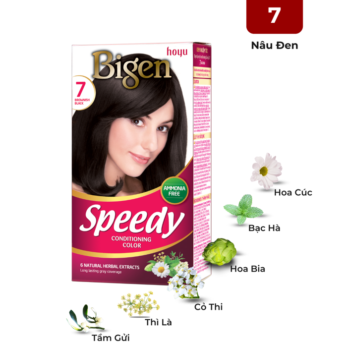 Nhuộm Phủ Bạc Thời Trang Bigen Số 7 - Nâu Đen