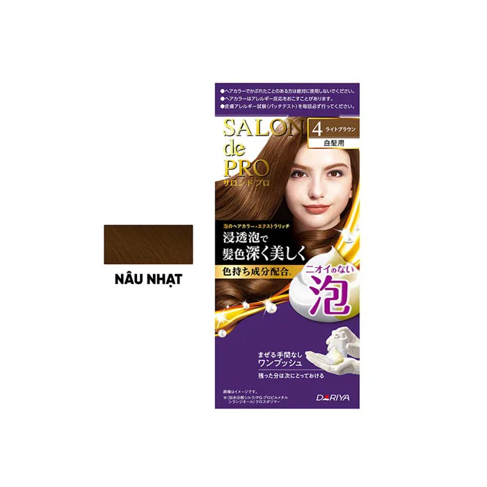Nhuộm tóc phủ bạc không mùi dạng bọt Salon de Pro 100g