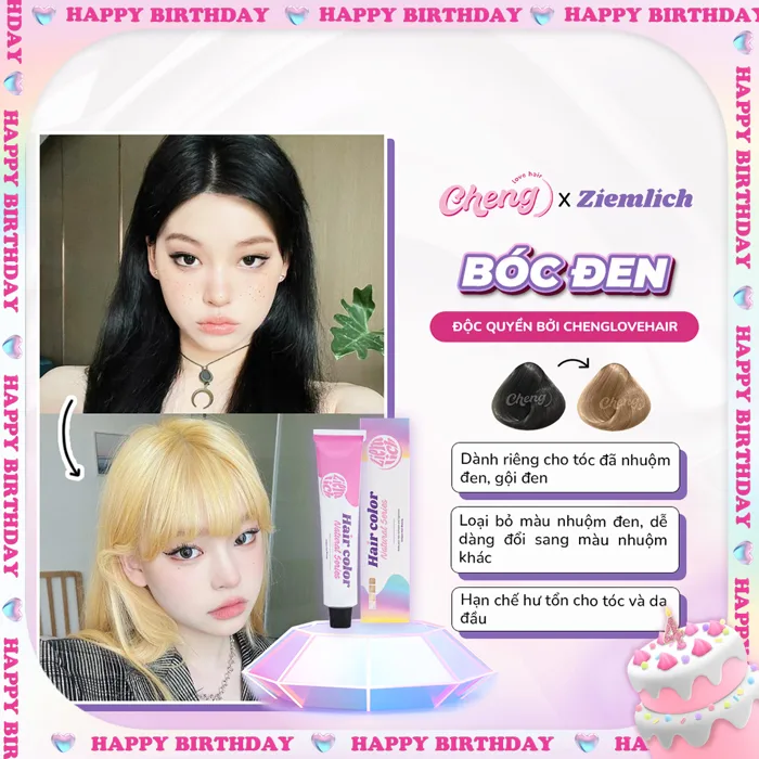 Thuốc Bóc Màu Tóc Đen - Cheng Love Hair