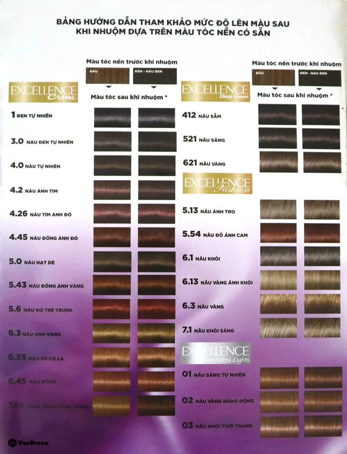 Thuốc nhuộm Loreal Excellence Creme 4.2 - Màu nâu ánh tím