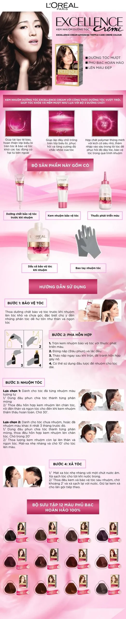 Thuốc nhuộm tóc L’Oréal Paris Excellence Creme 172ml