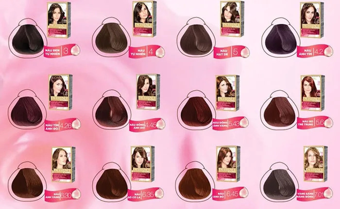 Bảng màu thuốc nhuộm tóc L'oreal đầy đủ, mới nhất năm 2021