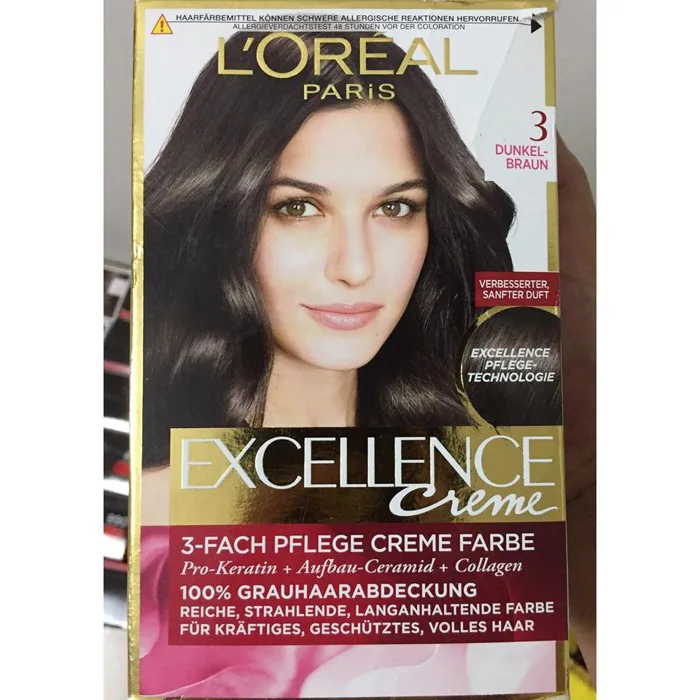 (HÀNG ĐỨC) ThUỐC NHUỘM TÓC SỐ 3 nâu đen L’OREAL PARIS dòng EXCELLENCE CREME