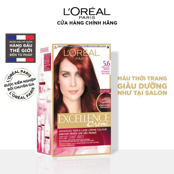Màu Nhuộm L'Oreal Dưỡng Tóc Phủ Bạc 5.6 Nâu Đỏ 172ml | Hasaki.vn