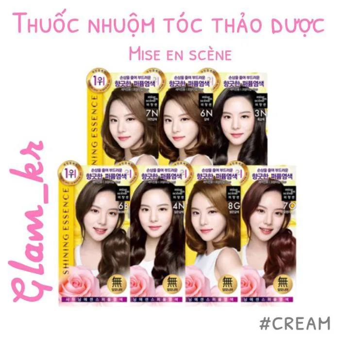 HCM]Thuốc nhuộm tóc thảo dược phủ bạc Mise en scene Shining Essence 8G 4N 6  7N 7O - Lazada | Lazada Việt Nam