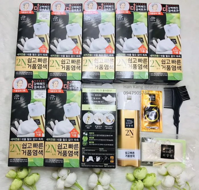 Thuốc nhuộm tóc phủ bạc tạo bọt Miseen Scene | HAN KANG BEAUTY 한강 뷰티 Korea  Cosmetics