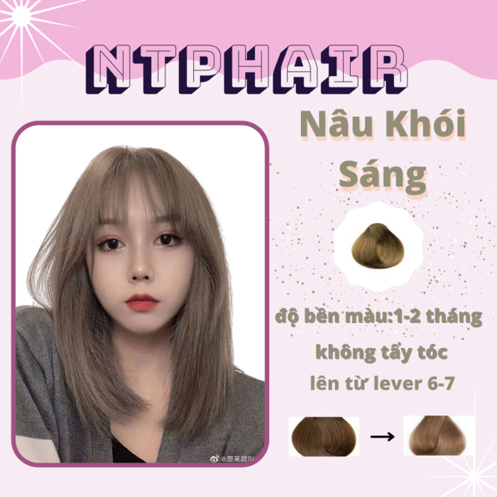 Thuốc nhuộm tóc tại nhà NÂU KHÓI SÁNG thuốc nhuộm tóc nam nữ không cần tẩy  bền màu | Lazada Việt Nam