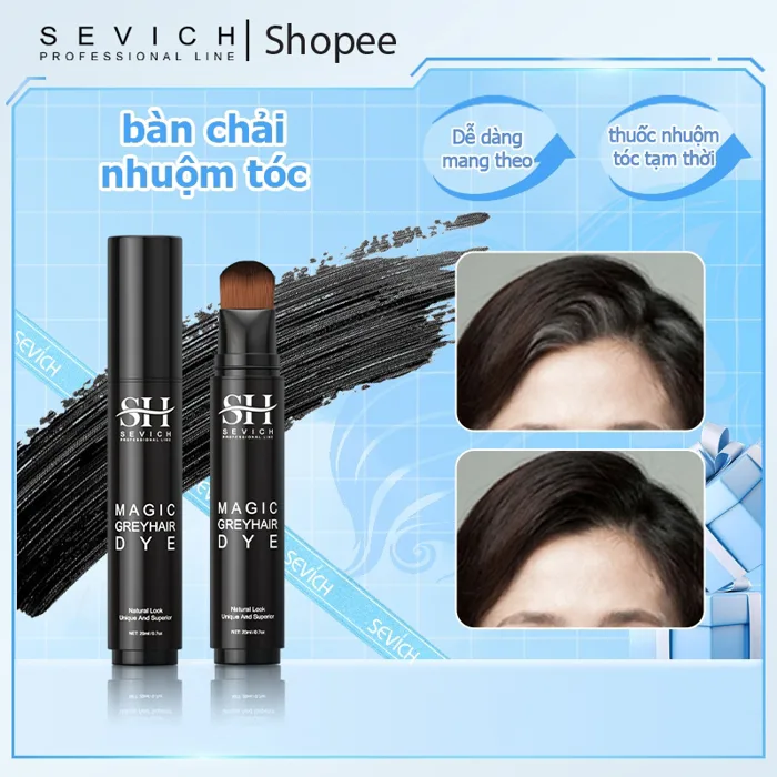 Sevich Bút Thuốc Nhuộm Tóc Tạm Thời Chống Thấm Nước Bàn Chải Màu Tóc Màu  Xám Tức Thì Bảo Vệ Rễ Thuốc Nhuộm Tóc 20ml