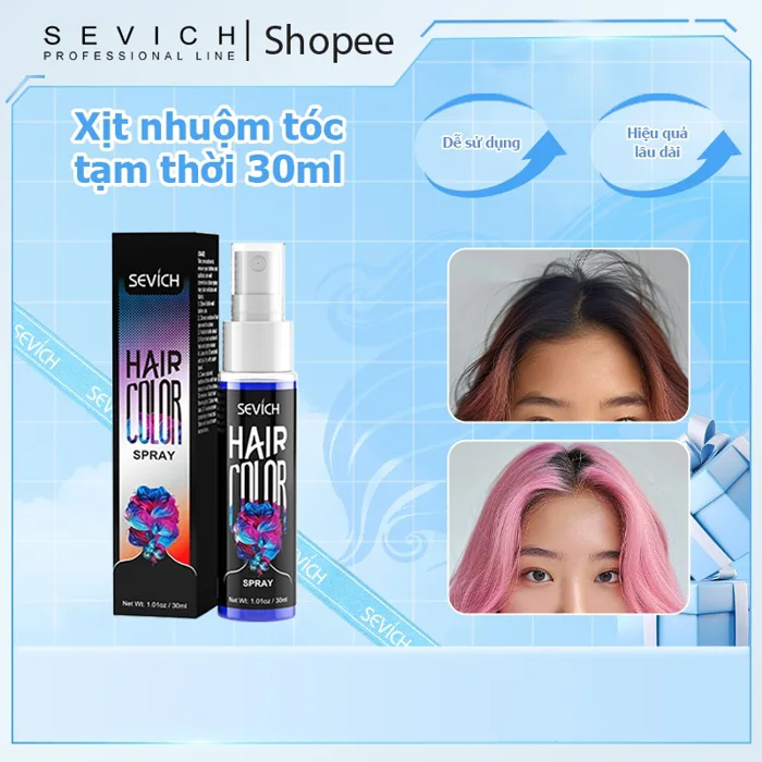 Xịt nhuộm tóc tạm thời SEVICH Thuốc nhuộm tóc tạm thời lâu trôi Trang điểm  màu 30ml