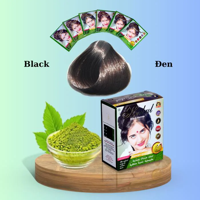 Bột Nhuộm Tóc thảo dược Herbul Henna - màu Đen (Black)