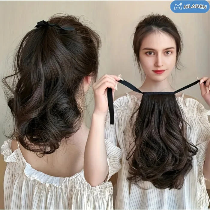 Tóc giả đuôi ngựa buộc dây,Tóc giả cột đuôi ngựa,Sóng Đuôi Ngựa Tóc Dây Đeo  Bím Tóc Ngắn | Shopee Việt Nam