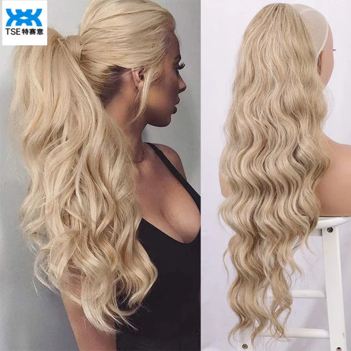 TSE tóc giả buộc đuôi ngựa tổng hợp Tóc Xoăn Dài cơ thể sóng lớn dây rút  ponytails XCMAISHANG-WQ201 | Lazada Việt Nam