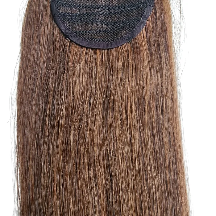 Buộc Tóc Đuôi Ngựa Giả Bằng Tóc Thật 40-45cm Nối Dài Màu Nâu
