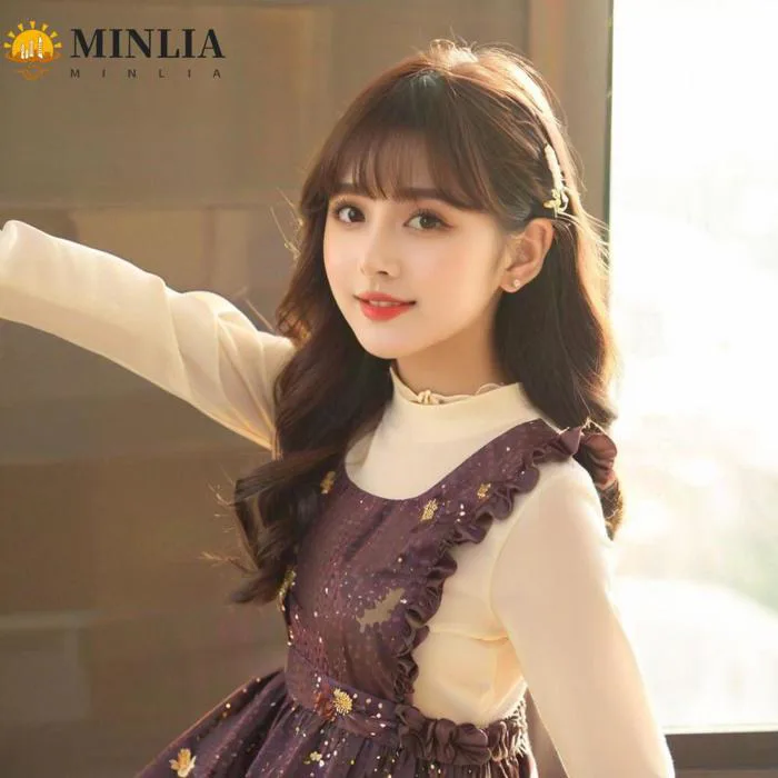 MINLIA Trẻ em Tóc giả đuôi ngựa xoăn, Mũ trẻ em Tổng hợp Tóc xoăn gợn sóng  dài cho trẻ em, Phần mở rộng tóc mềm gợn sóng công chúa Mũ búp