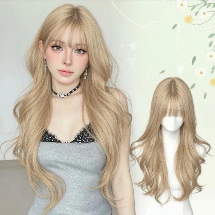 🌿HOẢ TỐC, tặng lưới🌿 Tóc giả nữ nguyên đầu nhuộm màu thời trang dài 65cm  | Shopee Việt Nam