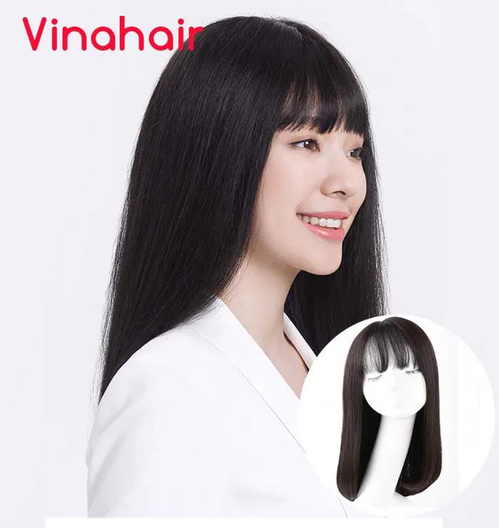 Tóc giả nữ nguyên đầu bob có mái siêu da đầu tóc thật - Tóc giả VINAHAIR