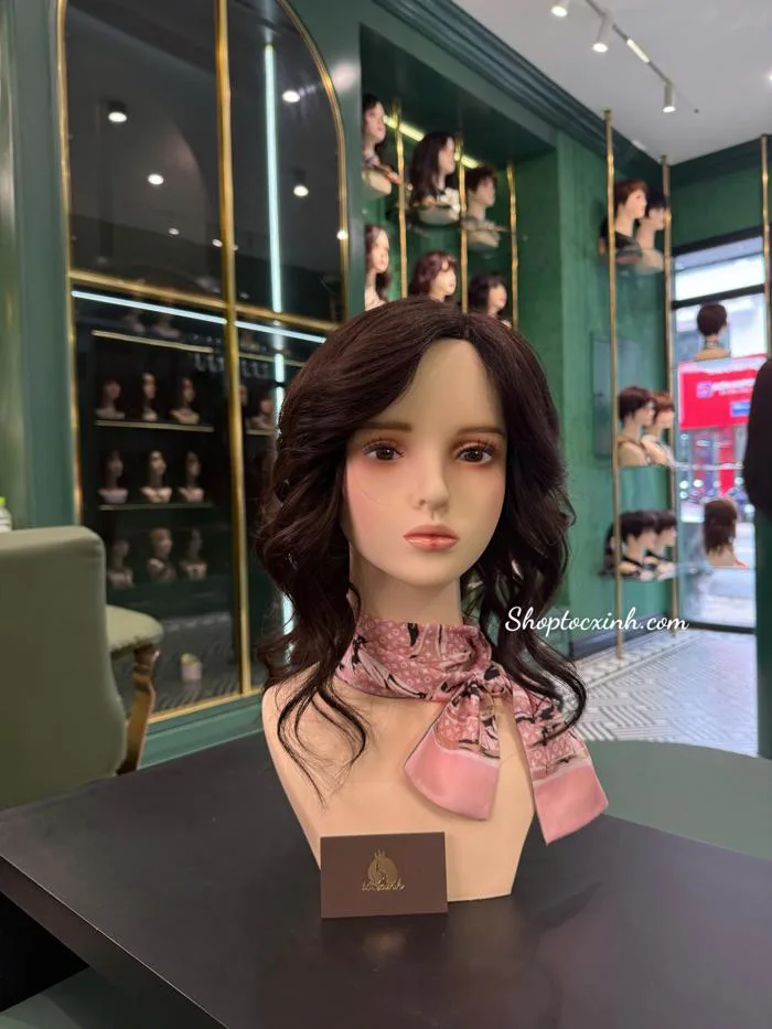 Tóc giả nữ nguyên đầu uốn xoăn