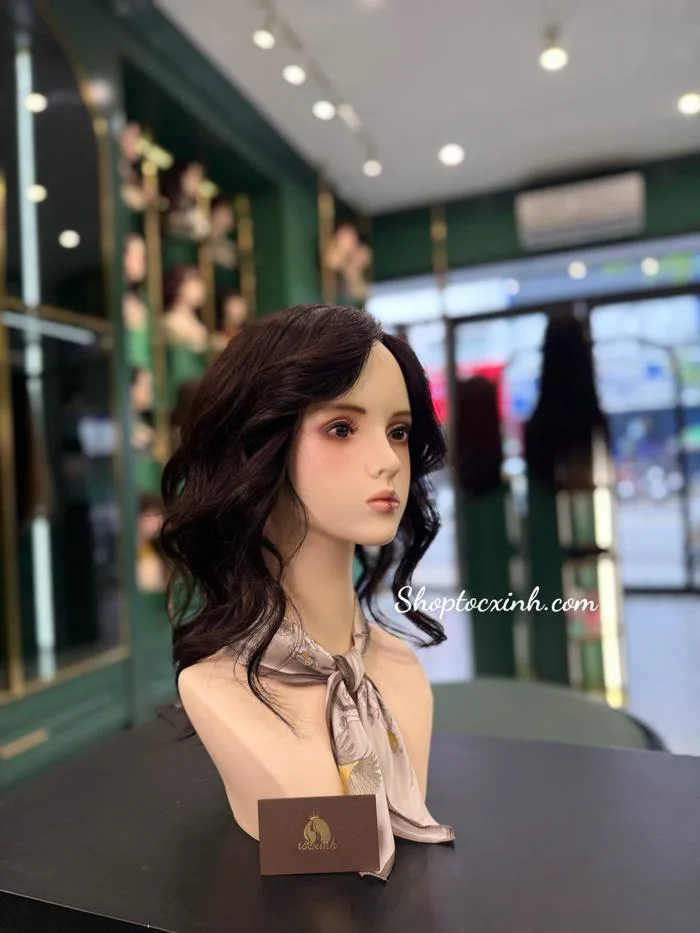 Tóc giả nữ nguyên đầu uốn xoăn