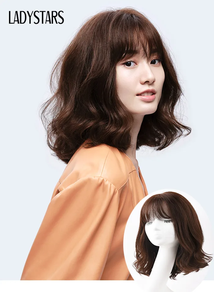 Tóc giả nguyên đầu bob uốn xoăn lơi - Tóc giả cao cấp 100% tóc thật siêu da đầu