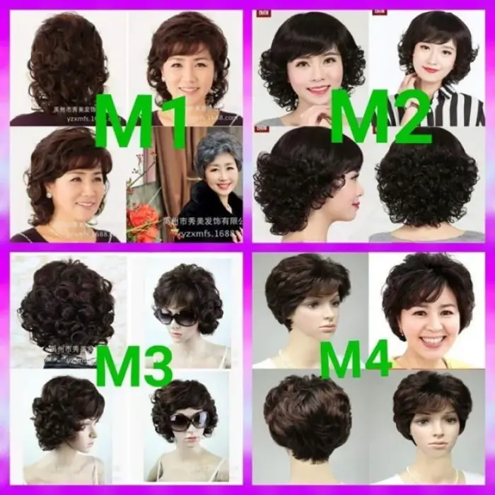 Tóc Giả Nguyên Đầu Phi Dê Xoăn Cho Người Lớn Tuổi 🔸Bichngocvic' s Shop | Lazada Việt Nam