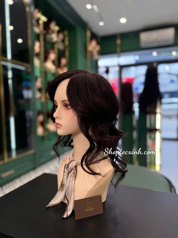 Tóc giả nữ nguyên đầu uốn xoăn
